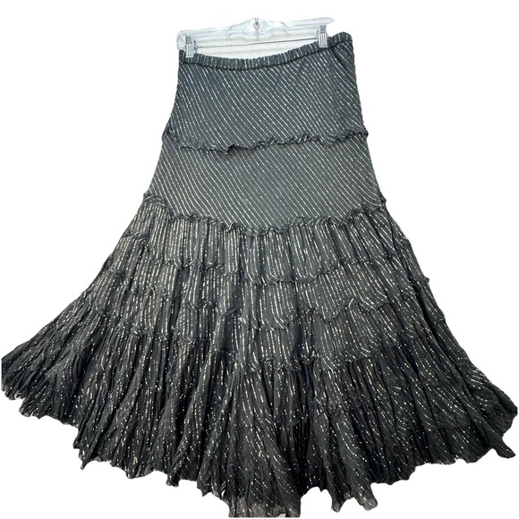 Vintage Y2K Tiered Broomstick Maxi Skirt Womens Large Fairy Goth Witchy Vamp - Picture 1 of 12